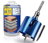 S&R Diamond Core Drill Bit Set 82 mm (3.2 in), SDS-Plus, Concrete, Brick | Diamond core drill bit with centre drill 8x120 mm, SDS-Plus adapter M16, dry drilling in reinforced concrete and masonry