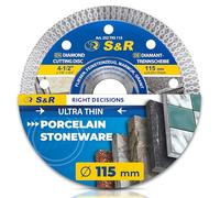 S&R Diamond Cutting Disc 115 mm for Angle Grinders, Porcelain & Stone