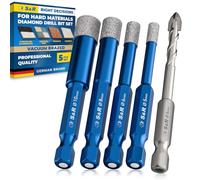 S&R Diamond Drill Bit Set 5-10mm (0.2-0.4in), 5 Pcs Tiles