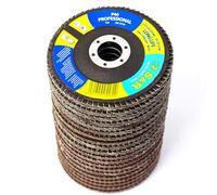 S&R Flap Discs 115mm Set 20pc Aluminium Oxide P40-P120, Angle Grinder