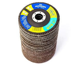 S&R Flap Discs 115mm Set 20pc Aluminium Oxide P40-P120, Angle Grinder | T29 grinding and sanding discs for wood and metal, 5x each grit, weld seam and rust removal