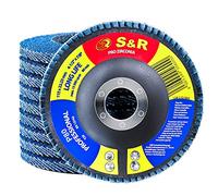 S&R Flap Discs 115mm Zirconia P80 for Angle Grinders, 10 Pack