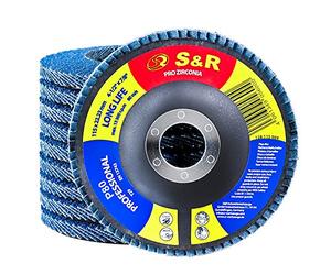 S&R Flap Discs 115mm Zirconia P80 for Angle Grinders, 10 Pack