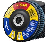 S&R Flap Discs 125 mm P80 Zirconia, Angle Grinder Sanding Disc, 10 Pack | Zirconium oxide grinding discs for metal and stainless steel, T29 conical, weld seam removal, deburring, rust stripping