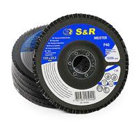 S&R Flap Discs 125mm Aluminium Oxide P40, Angle Grinder, 5 Pack | Grinding discs for metal, steel and wood, weld seam removal, deburring, rust and paint stripping, sanding discs