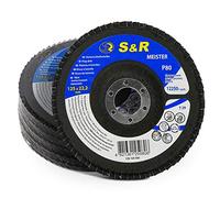 S&R Flap Discs 125mm Aluminium Oxide P80, Angle Grinder, 5 Pack | Grinding discs for metal, steel and wood, weld seam removal, deburring, rust and paint stripping, sanding discs