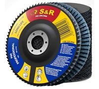 S&R PRO Zirconia Flap Discs 125mm P60 T29, Angle Grinder, 10pcs