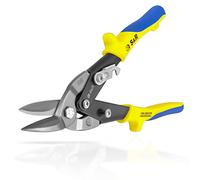 S&R Professional Aviation Tin Snips, 250mm - Left Cut - Cr-Mo Steel - Precision Curved Shears for Cu, Steel, INOX - HRC 60-62