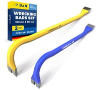 S&R Professional Crowbar Set - 2-Piece Heavy-Duty Demolition Tool | 500x16mm & 800x18mm | Forged Heat-Hardened Steel (38-48 HRC)