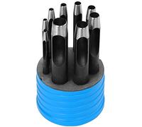 S&R Round Steel Hollow Punch Set, 9 Pieces, 3-14 mm for Leather Craft | In Practical Storage Box | Leather Punch Set | Hole Punch Set