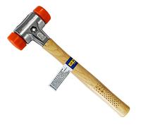 S&R Rubber Mallet 30 mm - PU Soft-Face Mallet with Replaceable Non-Marking Head | Hickory Handle | Cast-Iron Housing for Workshop, Assembly & DIY