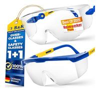 S&R Safety Glasses (2 Pairs) - ANSI Z87.1 & EN 166 Certified, Anti-UV & Scratch-Resistant Polycarbonate Lenses
