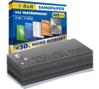 S&R Sandpaper, Waterproof Abrasive Paper Assortment, 60 PCS, P80-P3000