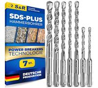 S&R SDS-4-Plus Hammer Drill Bit Set (7 Pieces); for concrete, masonry, stone, granite. Professional Quality. Masonry Drill Bits/Wall Drill Bits MADE IN GERMANY
