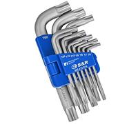 S&R TORX Keys/Hex Key Set, 15 pcs., Extra loadable, TX6-TX60 in Practical Folding Holder