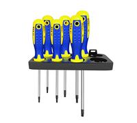 S&R Torx Screwdriver Set - 6 Pieces with Wall Bracket, for Workshop and Assembly Work, Professional Set with Anti-Slip Design