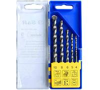 S&R Universal Drill Bit Set - Multi-Purpose Drill Bits: Brick, Tile, Metal, Wood, in Professional Quality, 5 pieces, ⌀ 4, 5, 6, 8, 10 mm