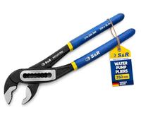 S&R Water Pump Pliers 250 mm Pipe Wrench, Chrome Vanadium Steel CR-V | Adjustable up to 55 mm, Plumbers Grips Slip Joint Pliers, Plumbing Wrench for Pipe Grips and Repair Work