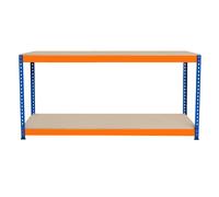(S-Rax 2 Tier Orange & Blue Workbench 180cm x 45cm x 90cm) S-Rax 2 Tier Orange & Blue Workbenches