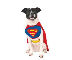 (S, Red/Blue/Yellow) Superman Dog Costume