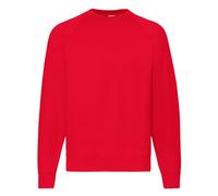 (S, Red) Fruit Of The Loom Mens Raglan Sleeve Belcoro® Sweatshirt