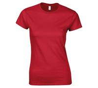 Gildan Women's Softstyle Plain Ringspun Cotton Fitted T-Shirt in Red | Size: Small Gildan Red S