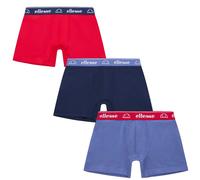 (S, Red/Navy/Blue) Ellesse Mens Low Rise Boxer Shorts (Pack of 3)