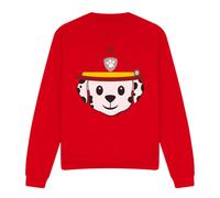 (S, Red) Paw Patrol Unisex Adult Marshall Emoji Sweatshirt