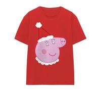 (S, Red) Peppa Pig Womens/Ladies Mummy Pig Santa Hat T-Shirt