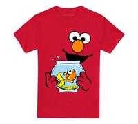 (S, Red) Sesame Street Unisex Adult Elmo & Dorothy Face T-Shirt