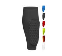 (S, red) Shin Defender KidsShindefender Compression Sleeve with Honeycomb Pads