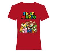 (S, Red) Super Mario Unisex Adult Character T-Shirt