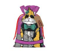 S Reusable Christmas Bag - Financial Management Full Print Drawstring Gift Pouch for Xmas, Holiday, Party, Wedding, Birthdays