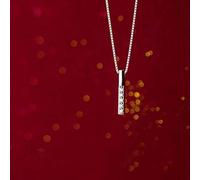 S&RL S925 Silver Necklace Women's Korean Fashion Linear Shape Row Diamond Drill Clavicle Chain Small Fresh Female Jewelrysilver, 925