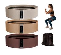 S.ROMZA Fabric Resistance Bands for Working Out Elastic Exercise Band Squats Fabric Exercise Bands for Legs and Butt Pilates,Yoga,Male and Female Fitness Resistance Bands (Beige/Khaki/Brown)