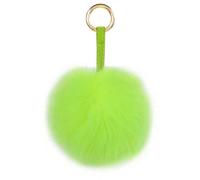 S.ROMZA Pom Pom Keychain Artificial Faux Fur Ball Keychains Fluffy Plush Keychain Pom Pom Bag Charm for Hand Bag Backpack Wallet Pendant Women's Key chain Decoration (Fluorescent Green)