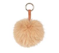 S.ROMZA Pom Pom Keychain Artificial Faux Fur Ball Keychains Fluffy Plush Keychain Pom Pom Bag Charm for Hand Bag Backpack Wallet Pendant Women's Key chain Decoration (Light Khaki)