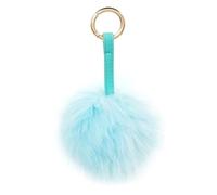 S.ROMZA Pom Pom Keychain Artificial Faux Fur Ball Keychains Fluffy Plush Keychain Pom Pom Bag Charm for Hand Bag Backpack Wallet Pendant Women's Key chain Decoration (Lake Blue)
