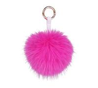 S.ROMZA Pom Pom Keychain Artificial Faux Fur Ball Keychains Fluffy Plush Keychain Pom Pom Bag Charm for Hand Bag Backpack Wallet Pendant Women's Key chain Decoration (Rose Red)