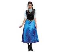(S, Royal Blue/Black) Frozen Womens/Ladies Travelling Classic Anna Costume Set