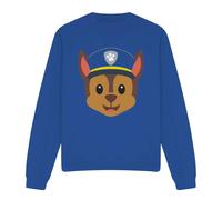 (S, Royal Blue) Paw Patrol Unisex Adult Chase Emoji Sweatshirt