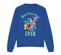 (S, Royal Blue) Sesame Street Unisex Adult Best Christmas Ever Characters Sweatshirt