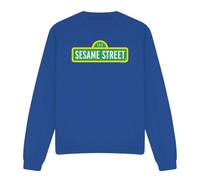 (S, Royal Blue) Sesame Street Unisex Adult Logo Sweatshirt