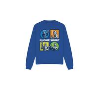 (S, Royal Blue) Star Wars Unisex Adult Clone Wars Grid Sweatshirt