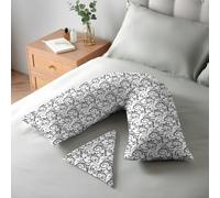 S&S Bedding Orthopaedic Printed V Shaped Polycotton Pillowcase Super Soft Best For Back & Neck Support/Maternity/Nursing, Unique Designs V Pillowcase Cover Only (Pattern 7)