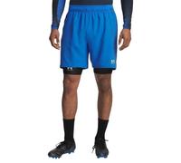 (S S, Blue/Yellow) Under Armour Mens Challenger Pro 2 in 1 Shorts