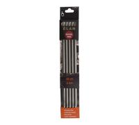 S/S KP DE 20CMX6.00 - Knitting Pins: Double-Ended: Set of Five: Stainless Steel: Elan: 20cm x 6.00mm - Pony Groves & Thames Multi One Size