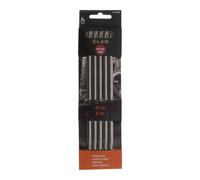 S/S KP DE 20CMX8.00 - Knitting Pins: Double-Ended: Set of Five: Stainless Steel: Elan: 20cm x 8.00mm - Pony Groves & Thames Silver One Size