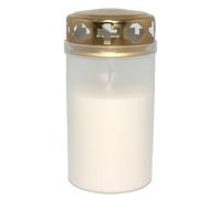 S&S-Shop 5 Grave Candles No. 3 with Gold Lid - White | Permanent Burner Day Light Cemetery Funeral Candle Memorial Mourning Devotional All Saints'