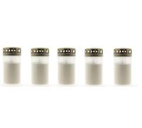 S&S-Shop Grave Candle No. 3 with Gold Lid - Red or Transparent | Permanent Burner | Day Burner | Memorial Candle (Transparent, 5)